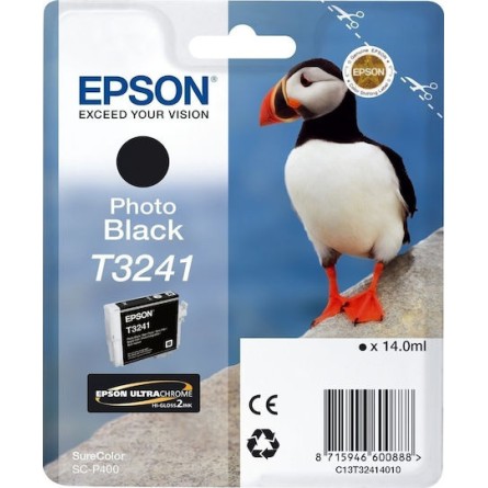 Epson T3241 Γνήσιο Μελάνι Εκτυπωτή InkJet Photo Μαύρο (C13T32414010)