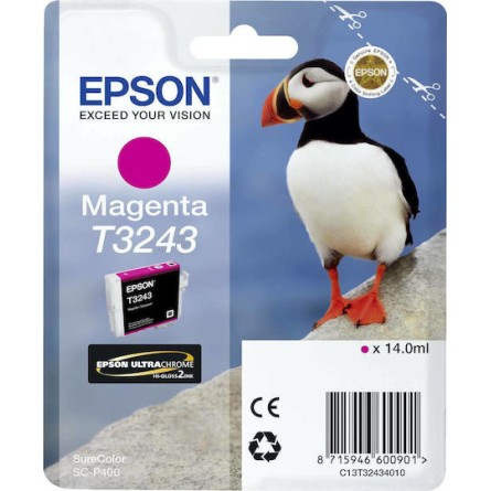 Epson T3243 Γνήσιο Μελάνι Εκτυπωτή InkJet Ματζέντα (C13T32434010)