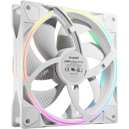Be Quiet Light Wings Reverse Case Fan 140mm με ARGB Φωτισμό και Σύνδεση 4-Pin PWM Λευκό