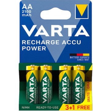 Varta Recharge Accu Power Επαναφορτιζόμενες Μπαταρίες AA Ni-MH 2100mAh 1.2V 4τμχ