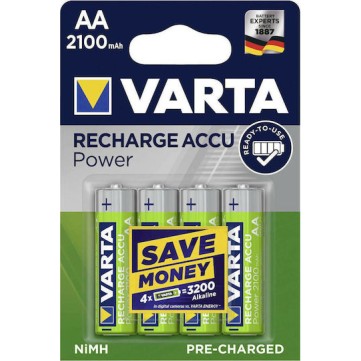 Varta Recharge Accu Power Επαναφορτιζόμενες Μπαταρίες AA Ni-MH 2100mAh 1.2V 4τμχ