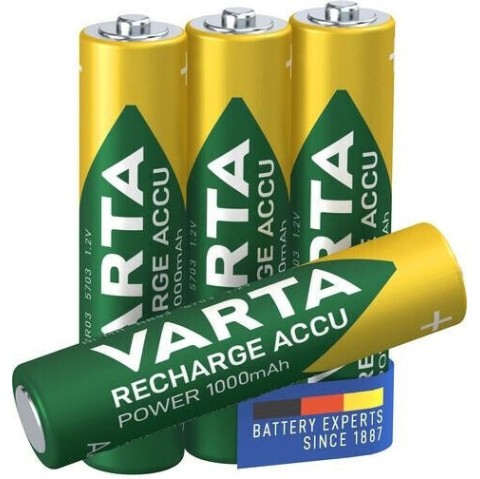 Varta Rechargeable Accu Επαναφορτιζόμενες Μπαταρίες AAA Ni-MH 1000mAh 1.2V 4τμχ