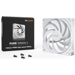 Be Quiet Pure Wings 3 Case Fan 140mm με Σύνδεση 4-Pin PWM Λευκό