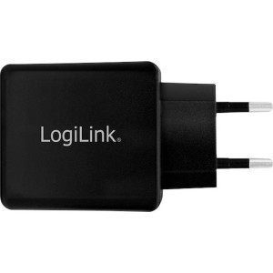 LogiLink 2x USB-A Wall Adapter Μαύρο (PA0210)