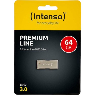 Intenso Premium Line 64GB USB 3.0 Stick Ασημί