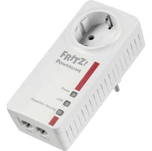 AVM Fritz!Powerline 1220E Powerline για Ενσύρματη Σύνδεση με Passthrough Πρίζα και 2 Θύρες Gigabit Ethernet