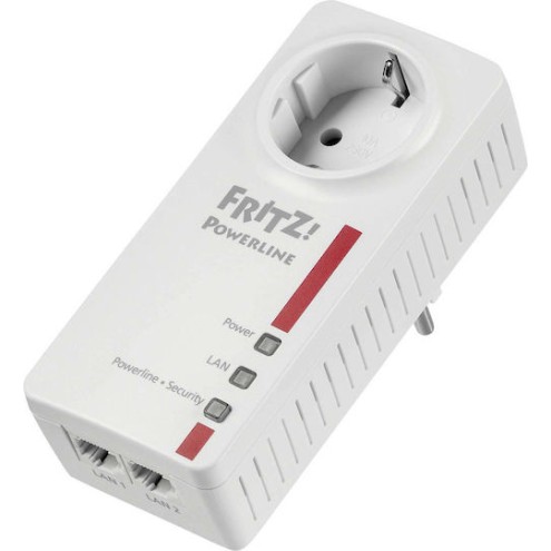 AVM Fritz!Powerline 1220E Powerline για Ενσύρματη Σύνδεση με Passthrough Πρίζα και 2 Θύρες Gigabit Ethernet