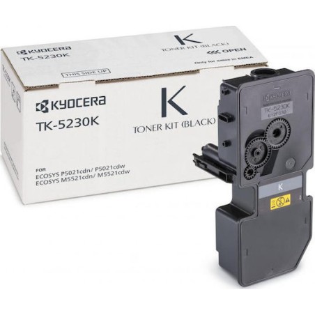 Kyocera TK-5230K Γνήσιο Toner Laser Εκτυπωτή Μαύρο High Capacity 2600 Σελίδων (1T02R90NL0)