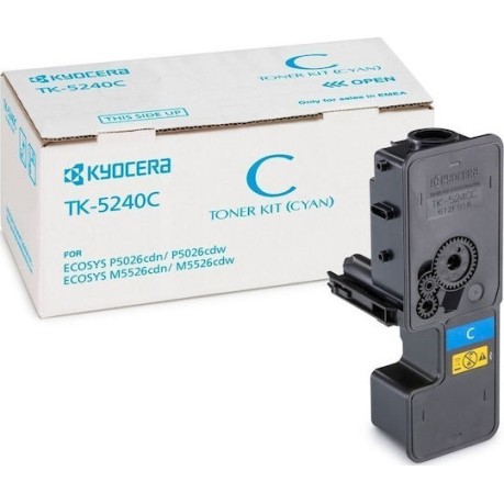 Kyocera TK-5240C Γνήσιο Toner Laser Εκτυπωτή Κυανό 3000 Σελίδων (1T02R7CNL0)