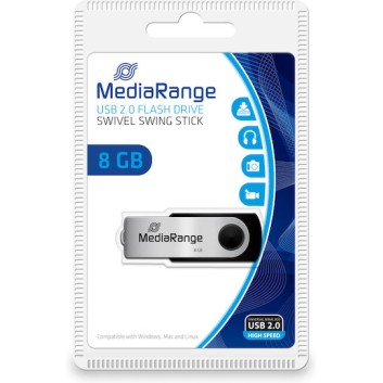 MediaRange 8GB USB 2.0 Stick Μαύρο