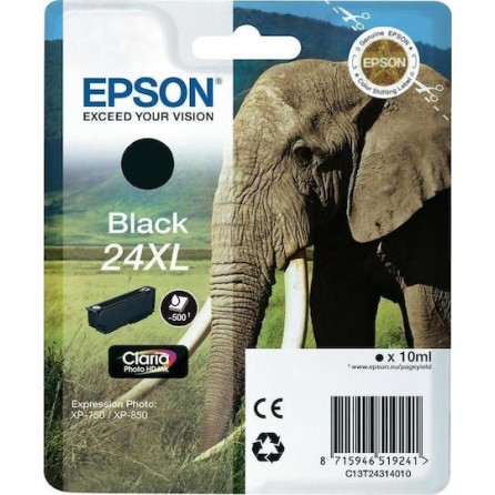Epson 24XL Γνήσιο Μελάνι Εκτυπωτή InkJet Μαύρο (C13T24314010 C13T24314012)