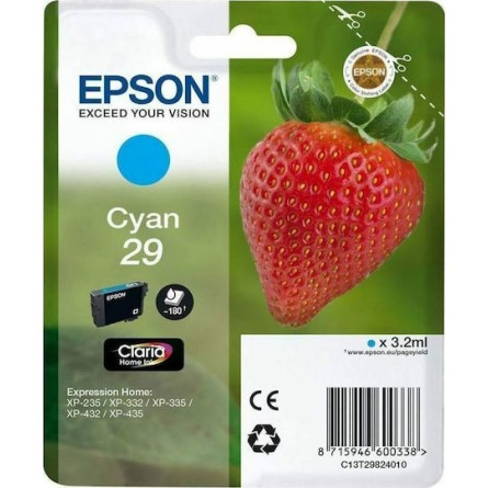 Epson 29 Γνήσιο Μελάνι Εκτυπωτή InkJet Κυανό (C13T29824010 C13T29824012)