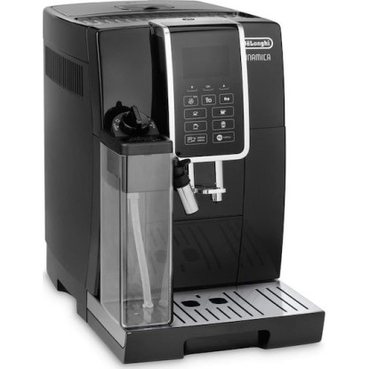 De'Longhi Dinamica Αυτόματη Μηχανή Espresso 1450W Πίεσης 15bar για Cappuccino με Μύλο Άλεσης Μαύρη