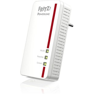AVM Fritz!Powerline 1260E Powerline Διπλού Kit για Ασύρματη Σύνδεση Wi‑Fi 5 με Passthrough Πρίζα και 2 Θύρες Gigabit Ethernet