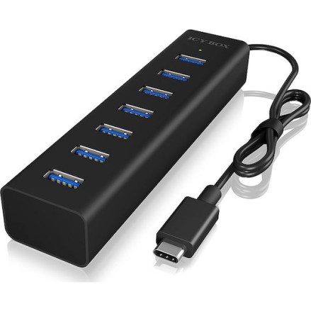 Icy Box USB 3.0 Hub 7 Θυρών με σύνδεση USB-C