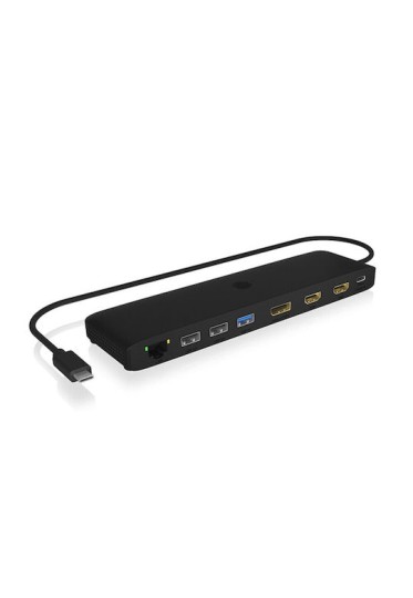 Icy Box USB-C Docking Station με HDMI/DisplayPort 4K PD Ethernet και σύνδεση 3 Οθονών Μαύρο (IB-DK2116-C)