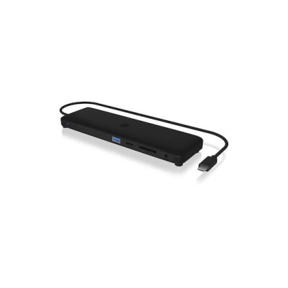 Icy Box USB-C Docking Station με HDMI/DisplayPort 4K PD Ethernet και σύνδεση 3 Οθονών Μαύρο (IB-DK2116-C)