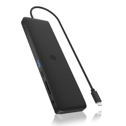 Icy Box USB-C Docking Station με HDMI/DisplayPort 4K PD Ethernet και σύνδεση 3 Οθονών Μαύρο (IB-DK2116-C)