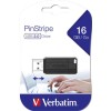 Verbatim PinStripe 16GB USB 2.0 Stick Μαύρο