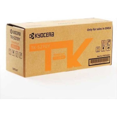 Kyocera TK-5270Y Γνήσιο Toner Laser Εκτυπωτή Κίτρινο 6000 Σελίδων (1T02TVANL0)
