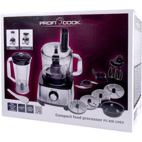 Profi Cook PC-KM1063 Πολυμίξερ 1200W με Κάδο 1.75lt και Κανάτα Μπλέντερ Ασημί