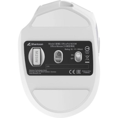Sharkoon OfficePal M25W Ασύρματο Ποντίκι Λευκό