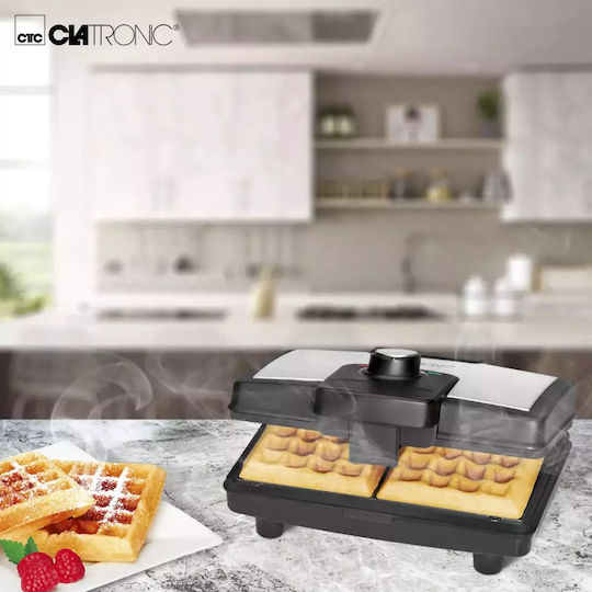Clatronic WA 3606 Βαφλιέρα για Τετράγωνες Βάφλες 2 Θέσεων 800W