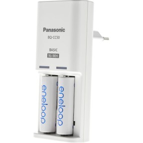 Panasonic Eneloop Compact BQ-CC50 Φορτιστής 2 Μπαταριών Ni-MH Μεγέθους AA Σετ με 2x AA 2000mAh σε Λευκό χρώμα