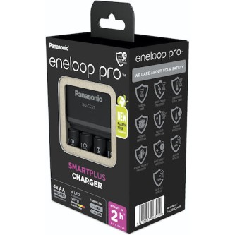 Panasonic Eneloop Pro Smart Plus BQ-CC55 Φορτιστής 4 Μπαταριών Ni-MH Μεγέθους AA/AAA Σετ με 4x AA 2500mAh