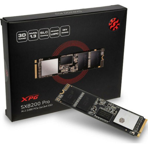 Adata XPG SX8200 Pro SSD 512GB M.2 NVMe PCI Express 3.0 ASX8200PNP-512GT-C