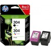 HP 304 Γνήσιο Πακέτο 2 Μελανιών Εκτυπωτή InkJet Πολλαπλό (Color) / Μαύρο (3JB05AE)