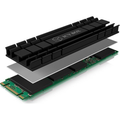Icy Box Heat Sink for M.2 2280 SSD Ψύξη Μ.2 SSD Μαύρο
