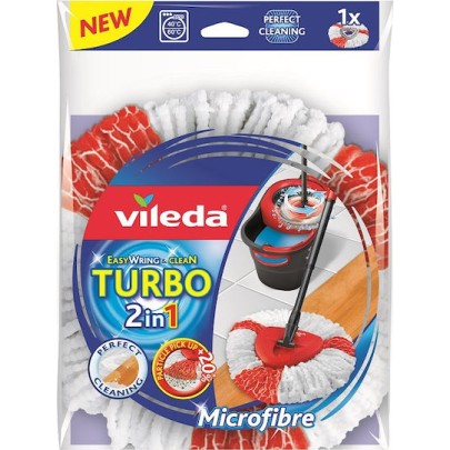 Vileda Mop Refill Turbo 2w1 Ανταλλακτικό Σφουγγαρίστρας με Μικροίνες 151608