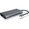 Icy Box USB-C Docking Station με HDMI 4K PD Ethernet και σύνδεση 2 Οθονών Γκρι (IB-DK4040-CPD)