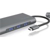 Icy Box USB-C Docking Station με HDMI 4K PD Ethernet και σύνδεση 2 Οθονών Γκρι (IB-DK4040-CPD)