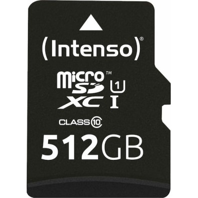 Intenso Premium microSDXC 512GB Class 10 U1 UHS-I με αντάπτορα