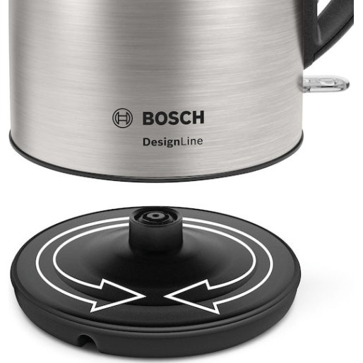 Bosch Designline Βραστήρας 1.7lt 2400W Ασημί
