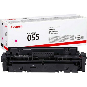 Canon 055 Γνήσιο Toner Laser Εκτυπωτή Ματζέντα High Yield 2100 Σελίδων 3014C002