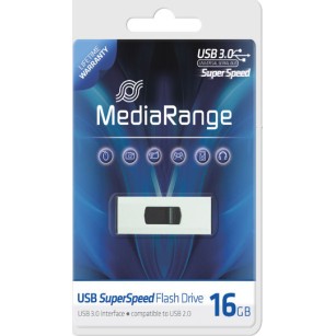 MediaRange 16GB USB 3.0 Stick Λευκό