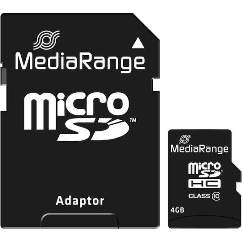 MediaRange microSDHC 4GB Class 10 High Speed με αντάπτορα