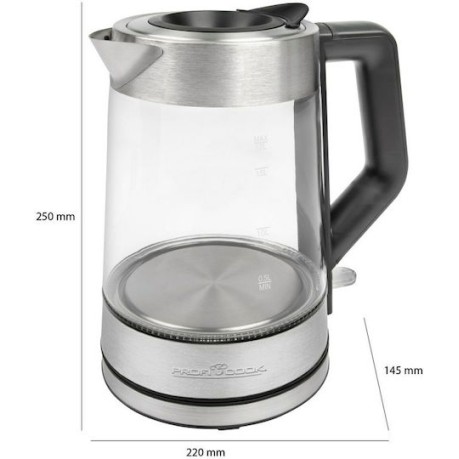 Profi Cook PC-WKS 1190 G Βραστήρας 1.7lt 2200W Γκρι