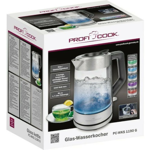 Profi Cook PC-WKS 1190 G Βραστήρας 1.7lt 2200W Γκρι