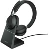 Jabra Evolve2 65 VOIP Headset Link380a UC Stereo Desk Stand Black (26599-989-989)