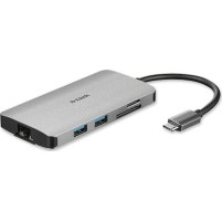 D-Link USB-C Docking Station με HDMI 4K PD Ethernet Ασημί (DUB-M810)
