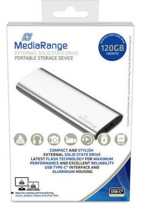 MediaRange USB 3.2 / USB-C Εξωτερικός SSD 120GB M.2 Ασημί
