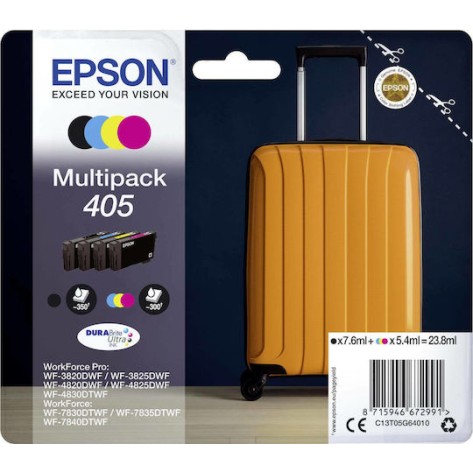 Epson 405 Γνήσιο Πακέτο 4 Μελανιών Εκτυπωτή InkJet Κίτρινο / Κυανό / Ματζέντα / Μαύρο (C13T05G64010)