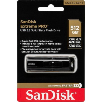 Sandisk Extreme Pro 512GB USB 3.1 Stick Μαύρο