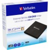 Verbatim External Slimline Εξωτερικός Οδηγός Εγγραφής/Ανάγνωσης DVD/CD για Desktop / Laptop Μαύρο