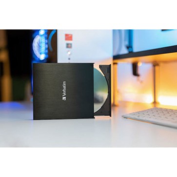 Verbatim External Slimline Εξωτερικός Οδηγός Εγγραφής/Ανάγνωσης DVD/CD για Desktop / Laptop Μαύρο