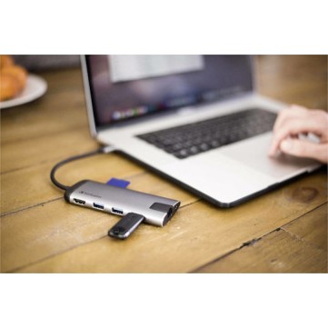 Verbatim USB-C Docking Station με HDMI 4K PD Ethernet Γκρι (49142)